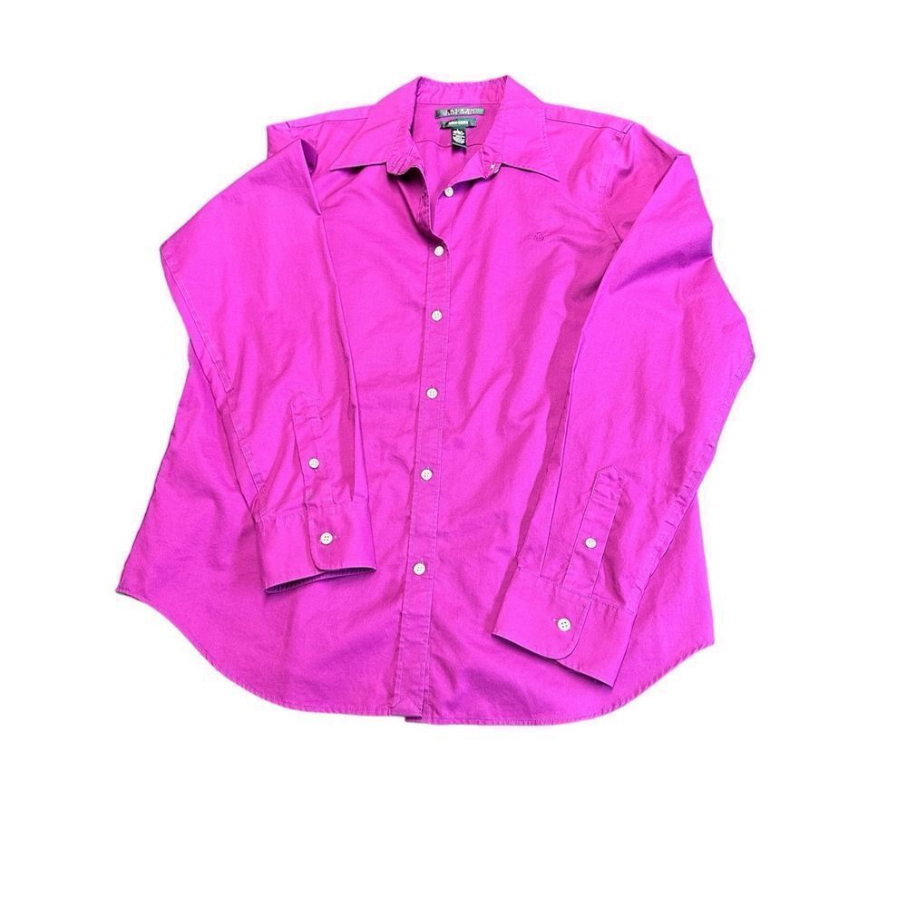 Lauren Ralph Lauren Purple Long Sleeve Cotton Womens Shirt Size L